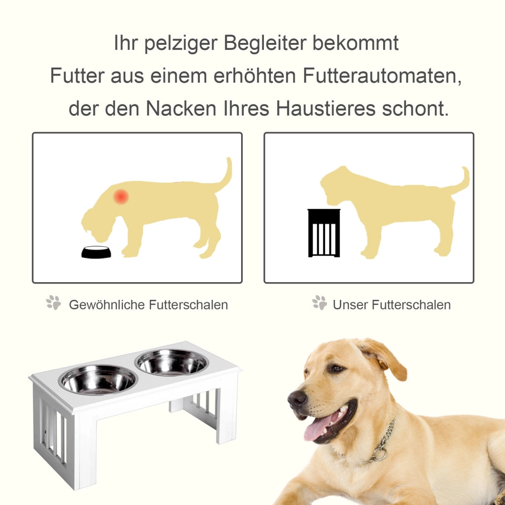 Stazione Cibo per Cani ¨C zephmum ¨C Bianco, Plastica, 58.4x30.5x25.4cm