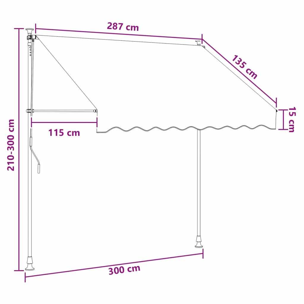 Tenda retrattile manuale Multicolore 300 x 115 x 300 cm 42037062