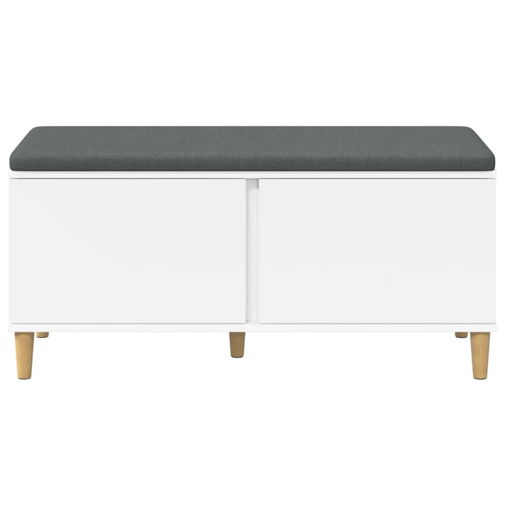 Panca per ingresso con cuscino Bianco 100 x 38 x 46 cm