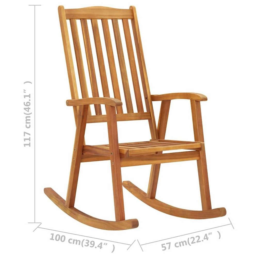 Rocking Chair, Solid Acacia Wood