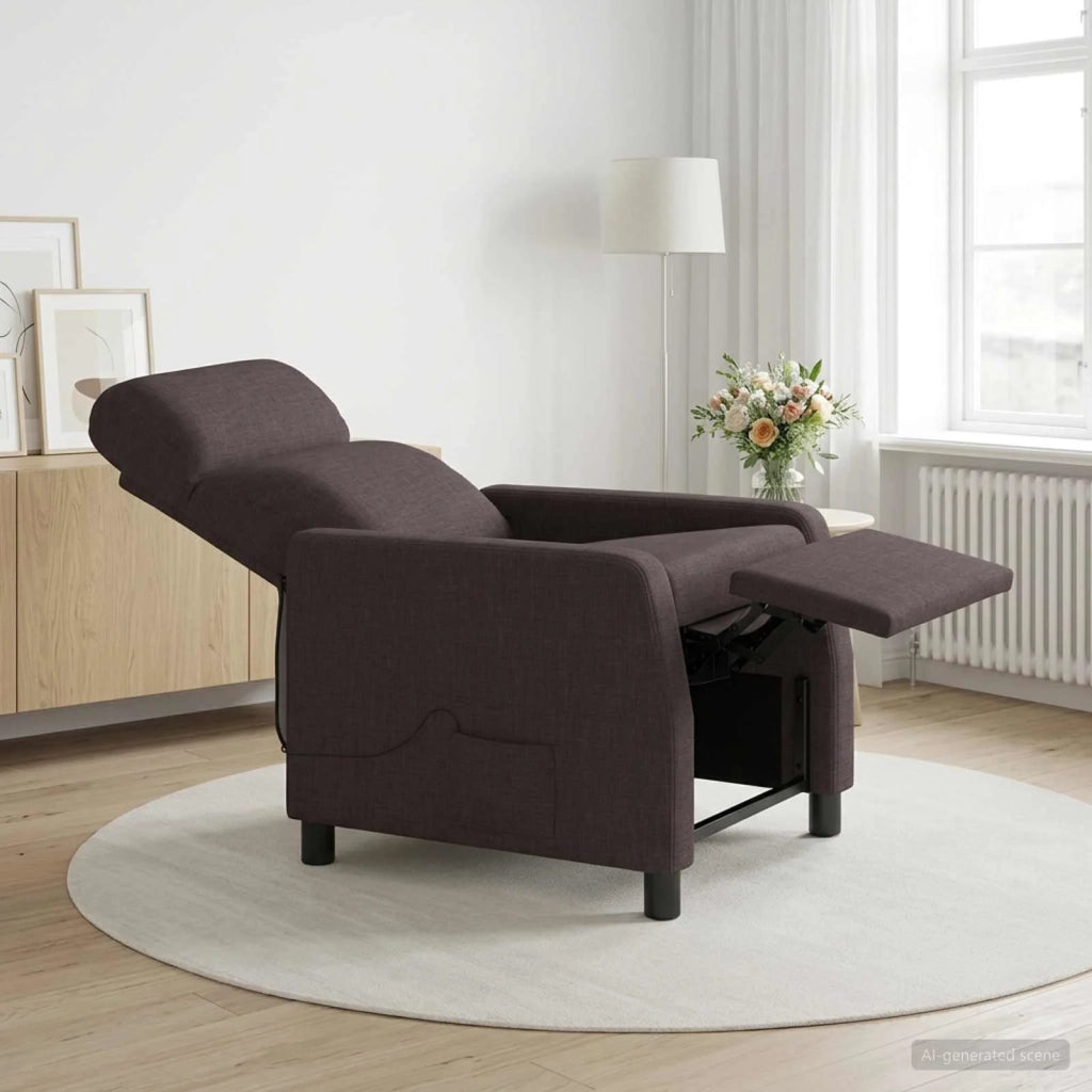 Poltrona Massaggiante Marrone Scuro Tessuto 42035101
