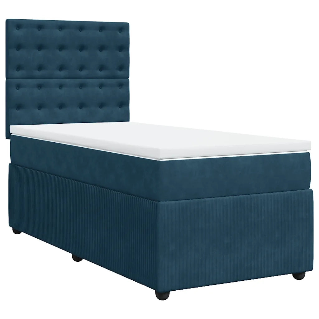 Giroletto a Molle con Materasso Blu Scuro 80x200 cm in Velluto 3292206