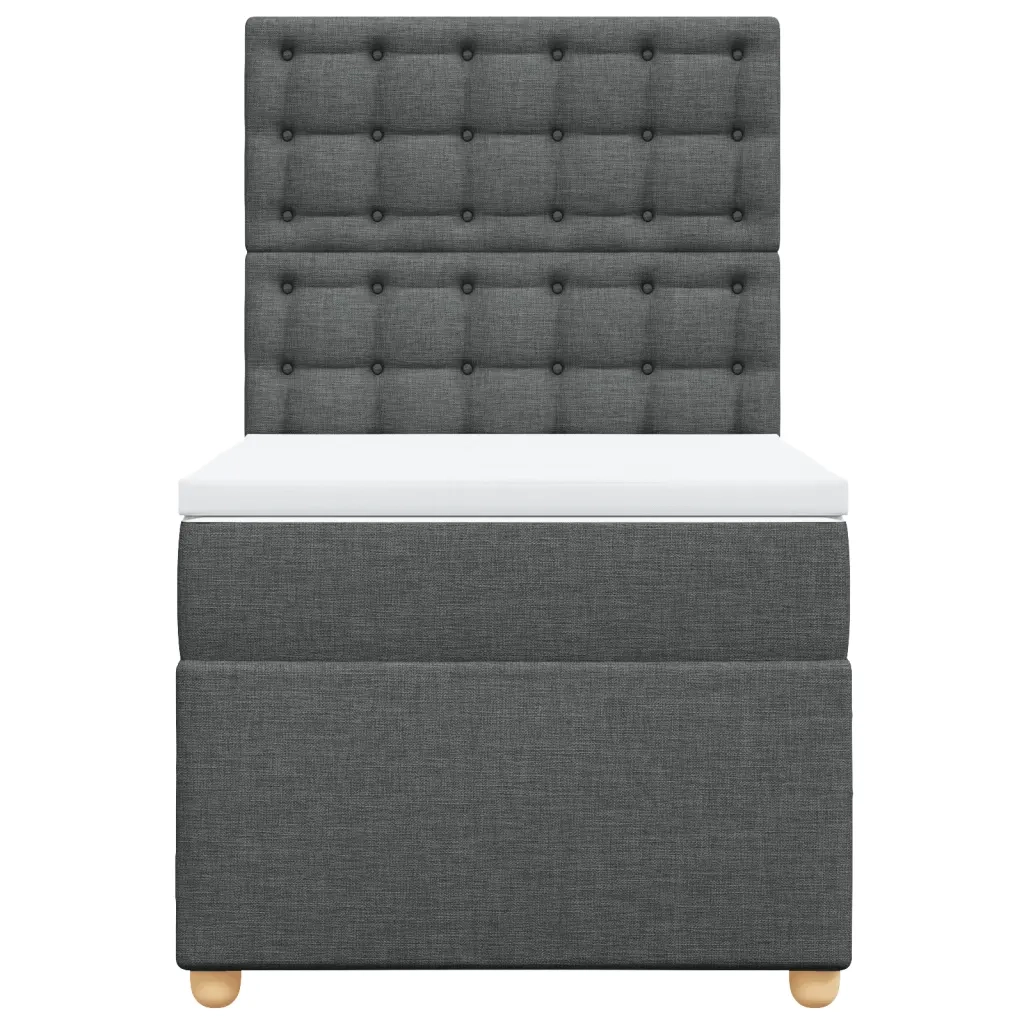 Giroletto a Molle con Materasso Grigio Scuro 90x200 cm Tessuto