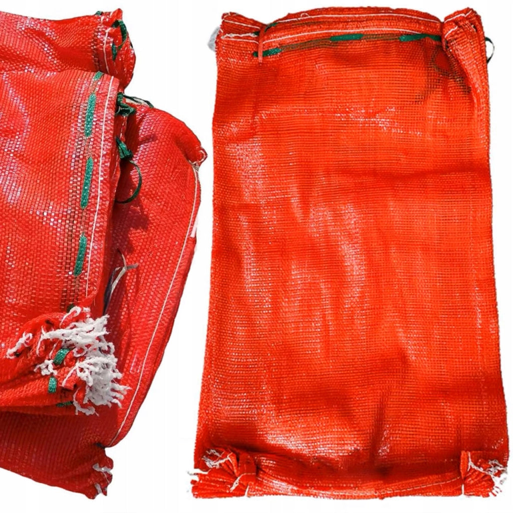 Sacchi a Rete Rossi 60x90 cm – Capacità 30-35 kg | 100 Pezzi | Per Prodotti Agricoli, Legna, Rifiuti Edili