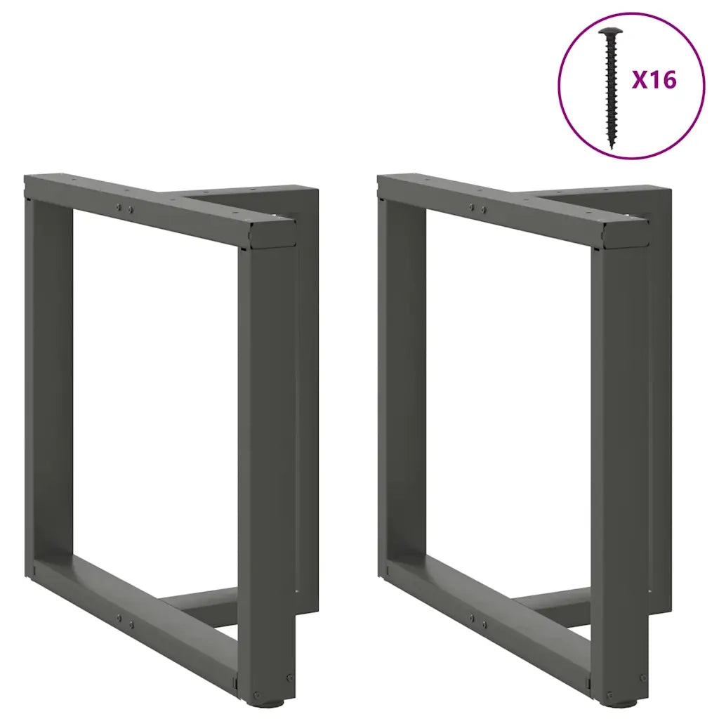 Gambe per tavolo da pranzo a forma di T 2 pz Antracite 70x35x(72-73) cm Acciaio 4013058