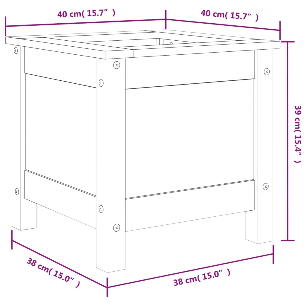 Fioriera da Giardino-Vaso da Esterno Bianca 40x40x39 cm Legno Massello di Pino