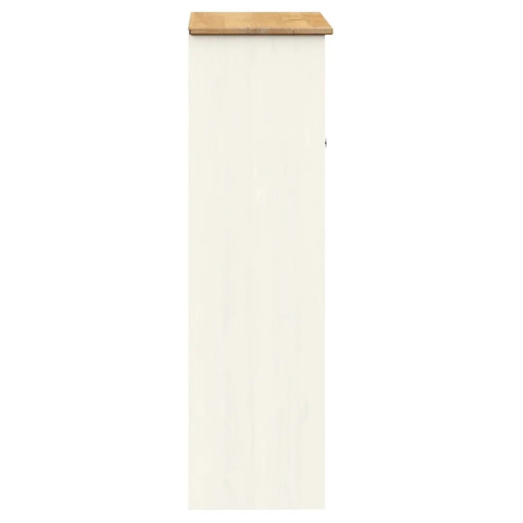 Piano Comò VIGO Bianco 78x30x100 cm in Legno Massello di Pino 353206