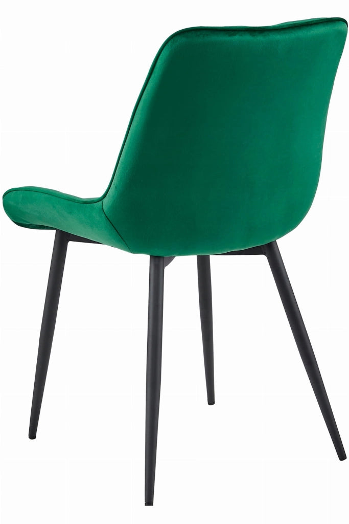 Sedia VALORA BERA - Velluto verde scuro con gambe nere