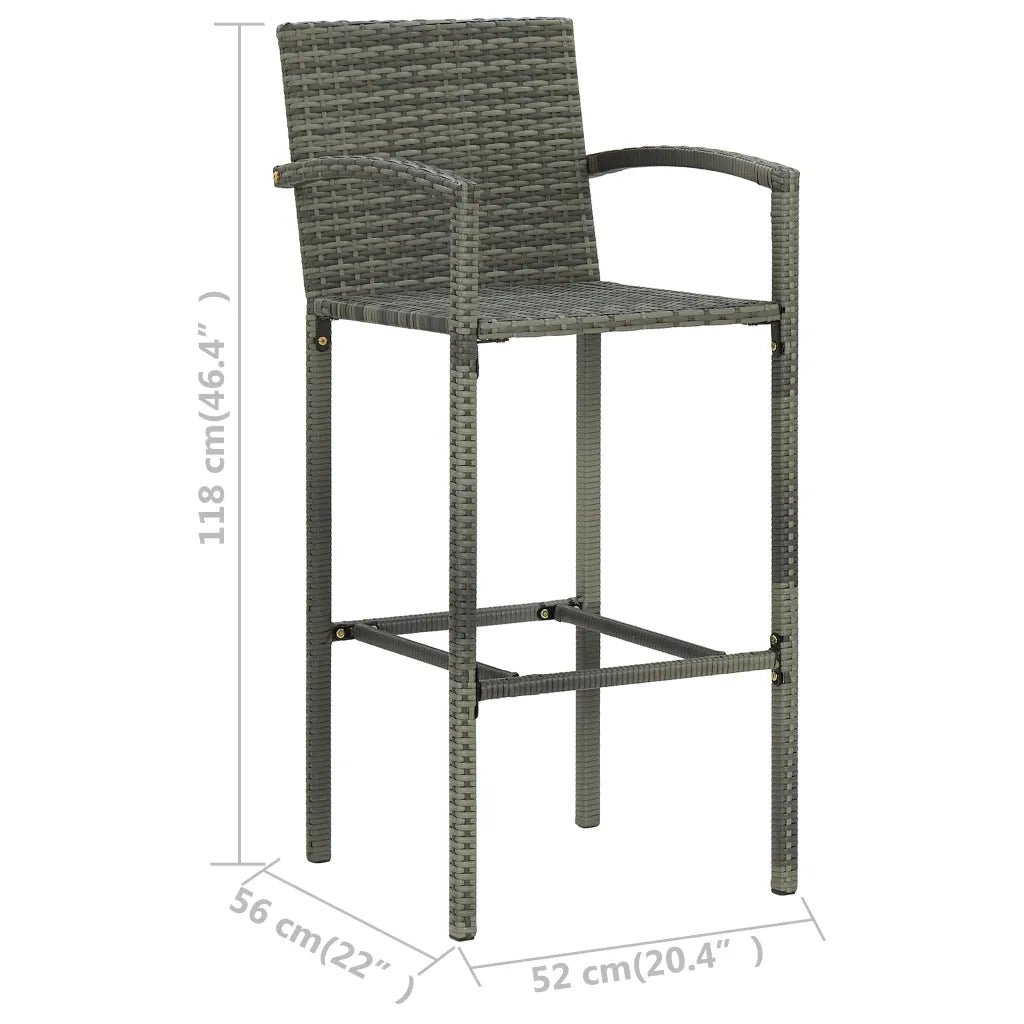 Set Bar da Giardino 5 pz Grigio 3064871