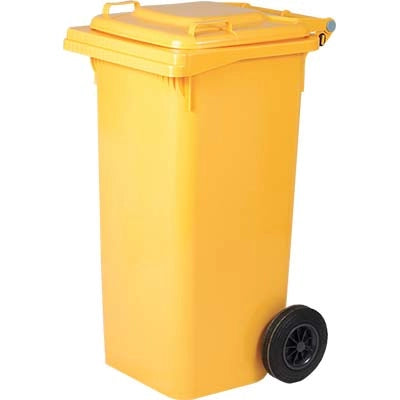 BIDONE IMMONDIZIA GREEN 240 + RUOTE ICS  GIALLO LT 240 CM 72X58 H.CM 106