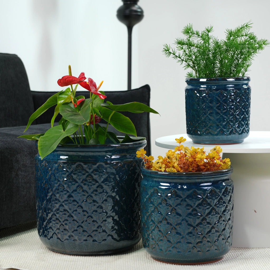 VASI Set da 3 pezzi Ø38/30,5/23 cm Ceramica Blu navy