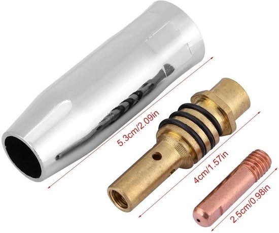 Accessorio per laser 11 pezzi - Contatti/nozzole - Supporto - Adatto per 15AK Bruciatori - Materiale di alta qualità/Metallo/Coppere - Utilizzo duraturo - Strumento per lavorazione laser