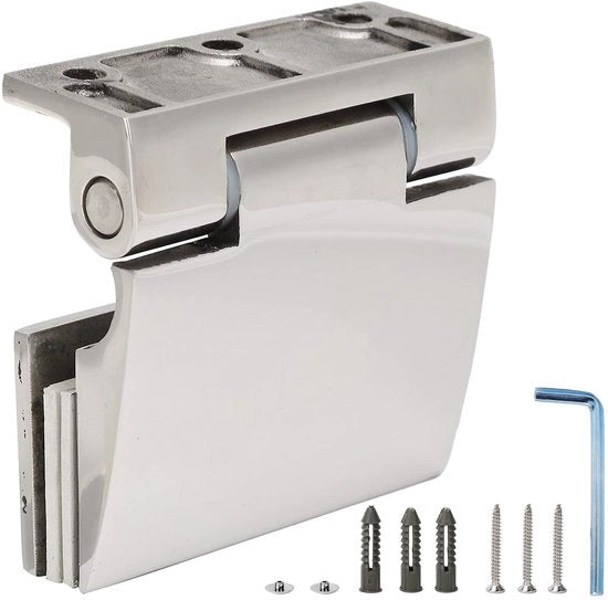 Scharniere per porte in vetro adattabili - In acciaio inossidabile 304 - Per vetro resistente 8-12 mm - Inclusi viti e accessori - Peso 367 g - Dimensioni 70 x 68 mm - Scharniere per vetro