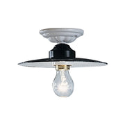 Plafoniera Industrial Potenza Ferro E Ceramica Nero Diam. 30Cm 1 Luce E27