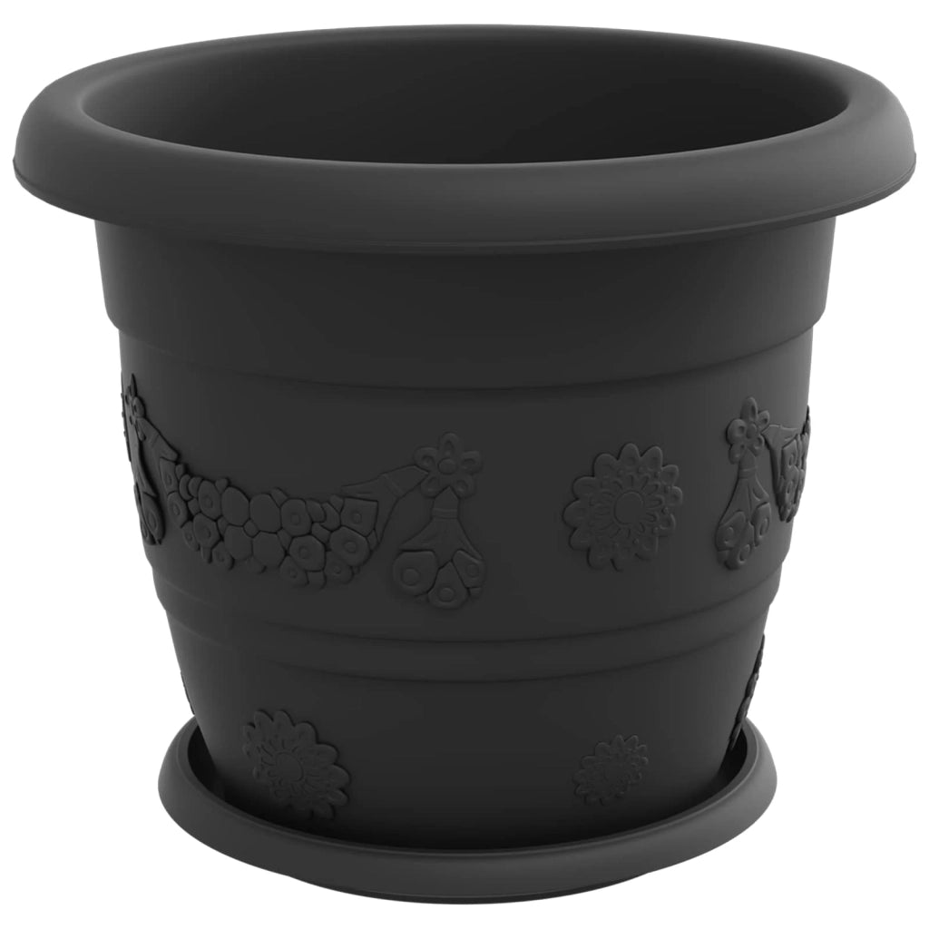 Vasi per Piante 24 pcs Nero Ø 26 x 21.5 cm Plastica