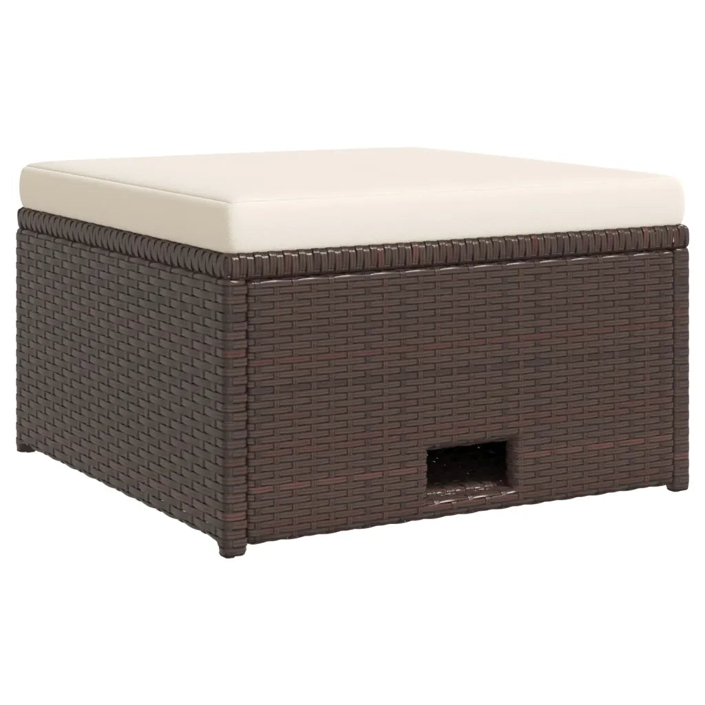 Set Divani da Giardino 4 pz con Cuscini in Polyrattan Marrone 43103