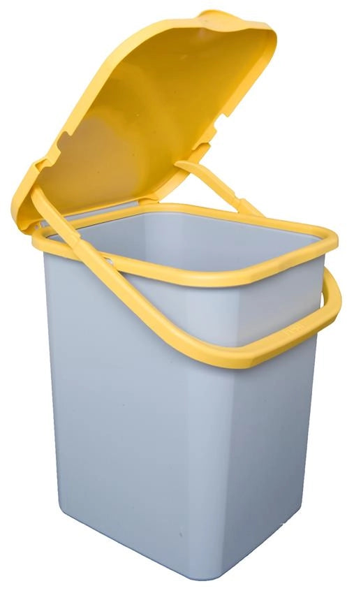 PREMI PATTUMIERA RACCOLTA DIFFERENZIATA CON MANICO 18LT GIALLO RICICLO PLASTICA