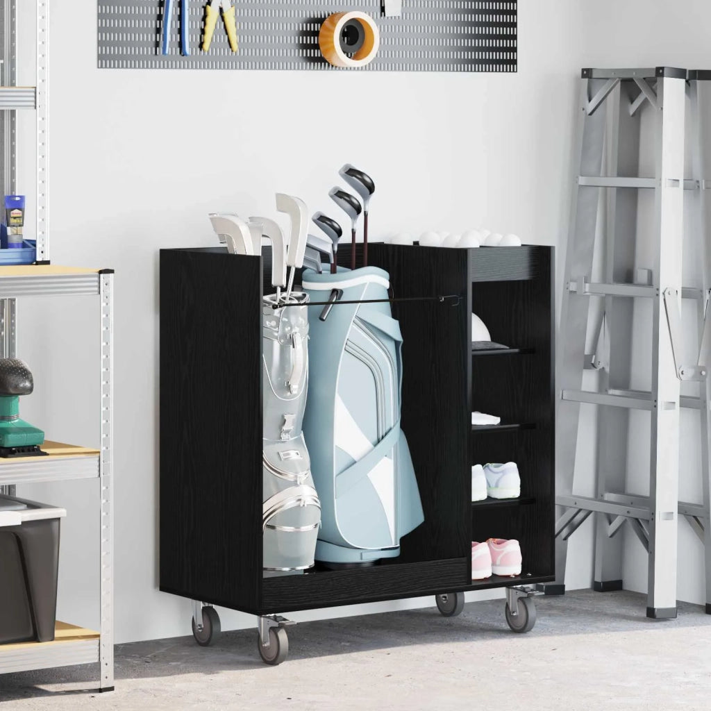 Armadio per Golf con ruota Rovere Nero 90 x 45 x 98 cm 899464