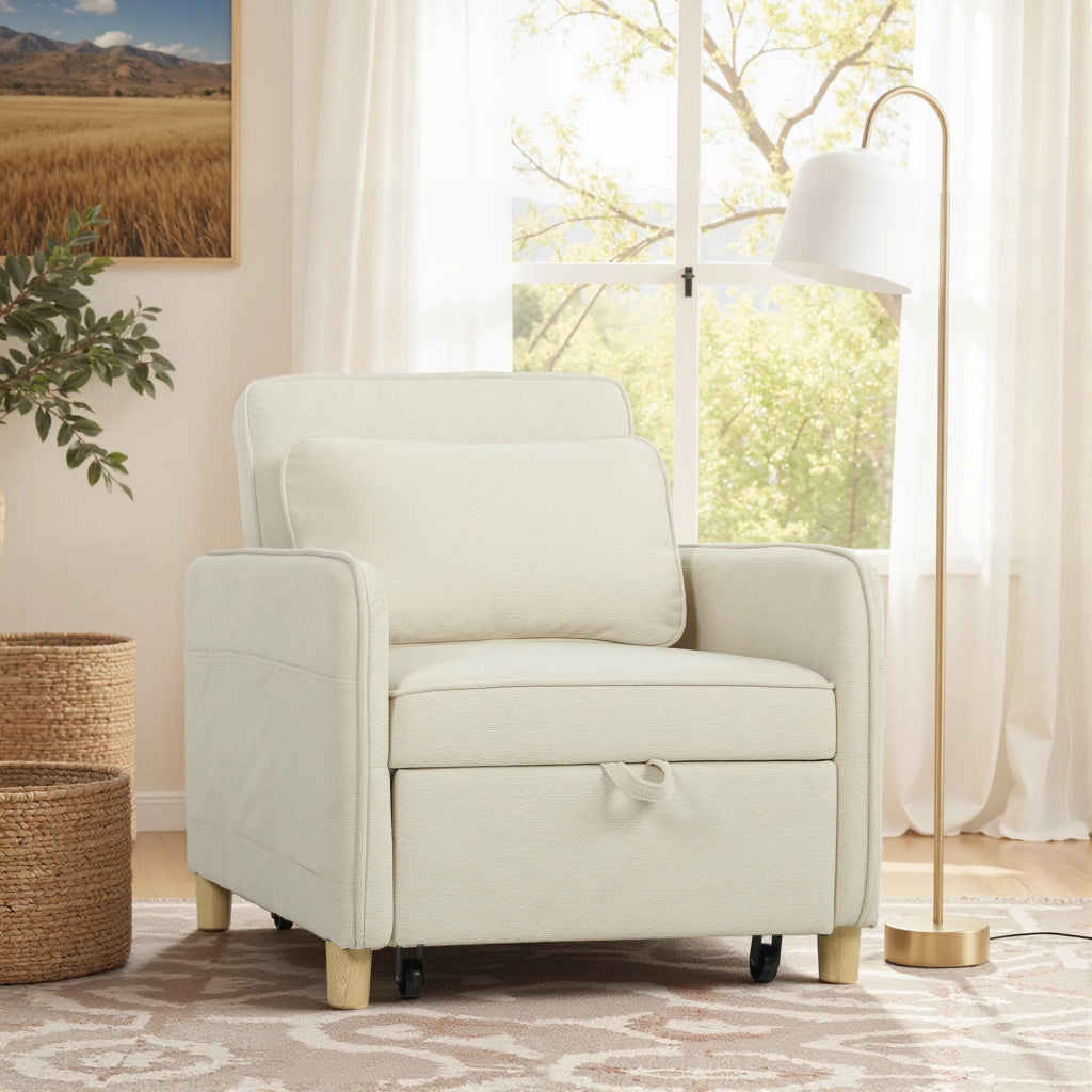 Sedia letto imbottita ¨C Minimal ¨C beige