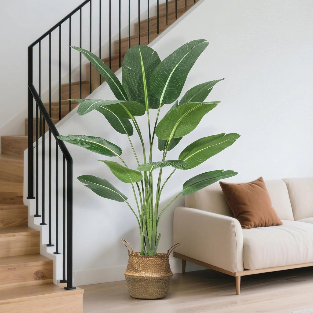 Pianta di Strelitzia Artificiale Uccello del Paradiso per Interno ed Esterno con Vaso