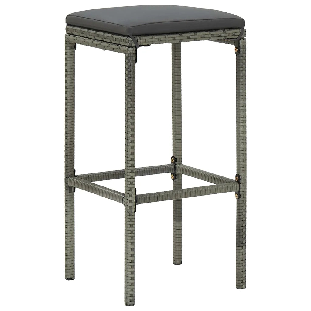 Set da Bar da Giardino 7 pz con Cuscini Grigio 3068012