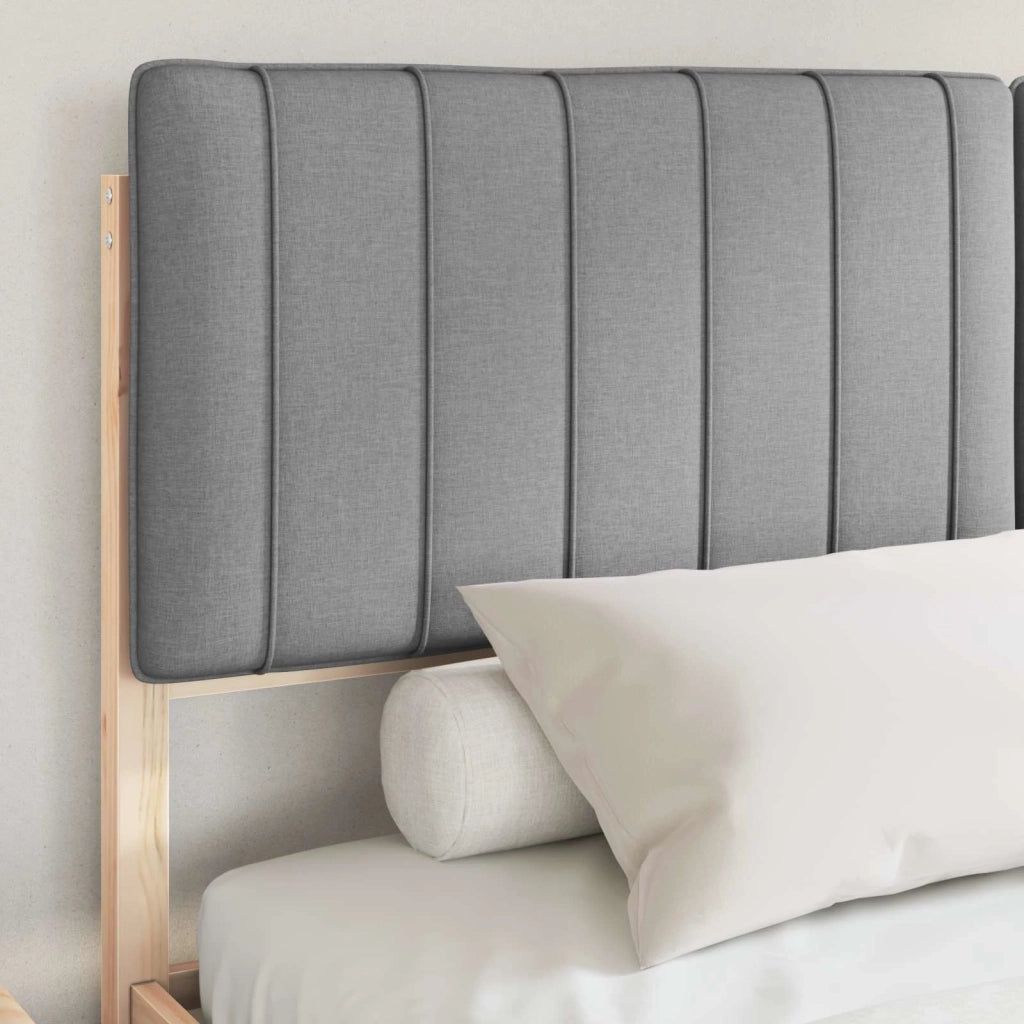 Letto con Testiera Rivestita Grigio chiaro 160 x 200 cm