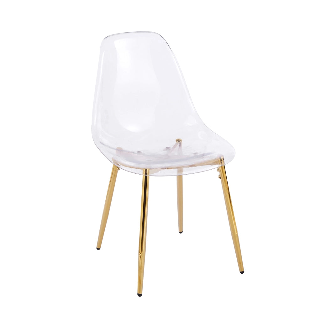 SEDIA Trasparente 53x47x51 cm ABS Metallo Set da 4 pezzi Oro