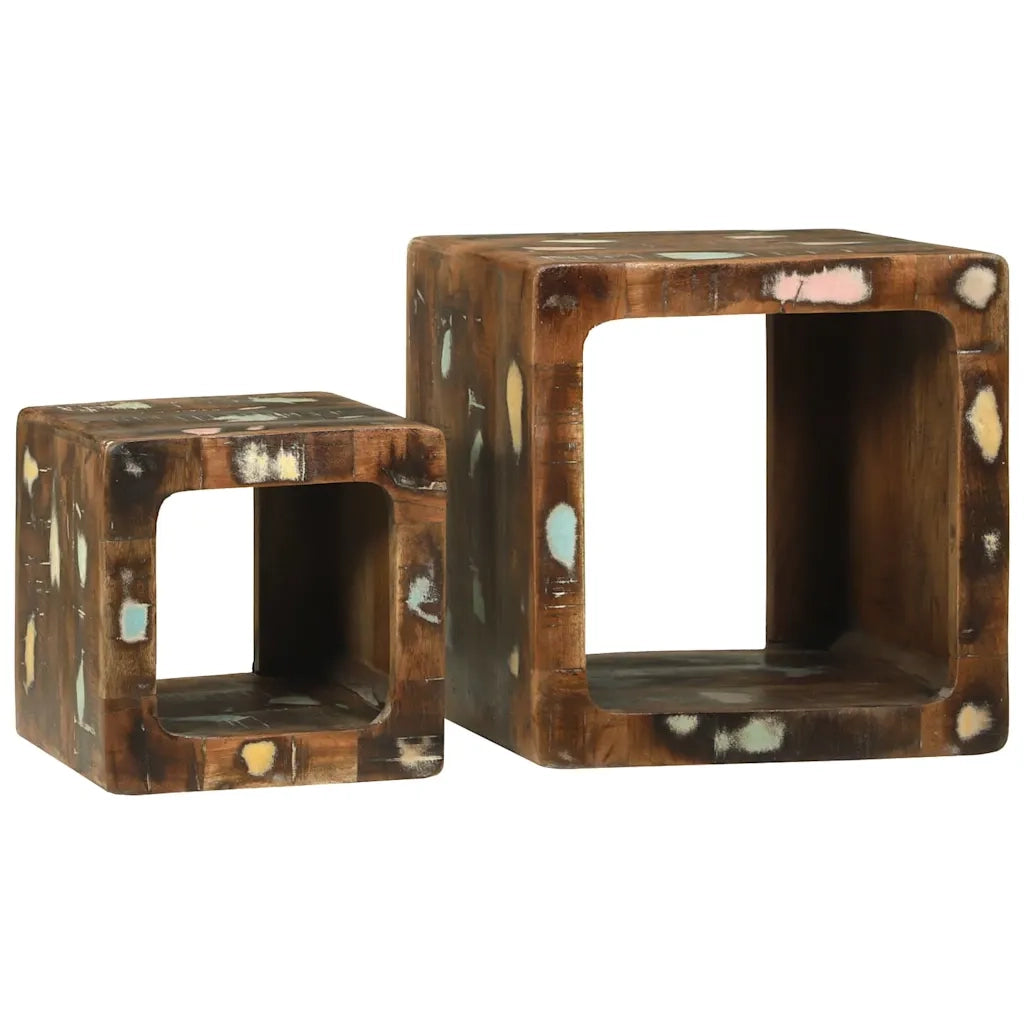 Unità TV 2 pcs Multicolore Legno Recuperato Massello 4104550