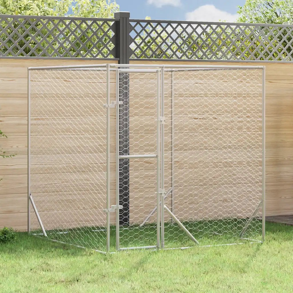 Cuccia per Cani da Esterno Argento 2x2x2 m Acciaio Zincatocod mxl 119044