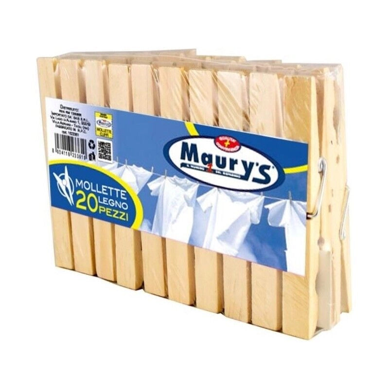 KIT SET 3 PZ MAURY'S MOLLETTE BUCATO IN LEGNO 20PZ