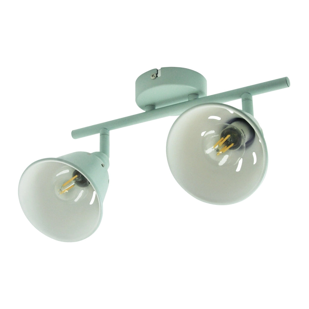 Applique parete/soffitto orientabile 2 luci menta E14 Fiona Polux