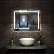 specchio rettangolare 100 x 60 cm con luce led antiappannamento e touch