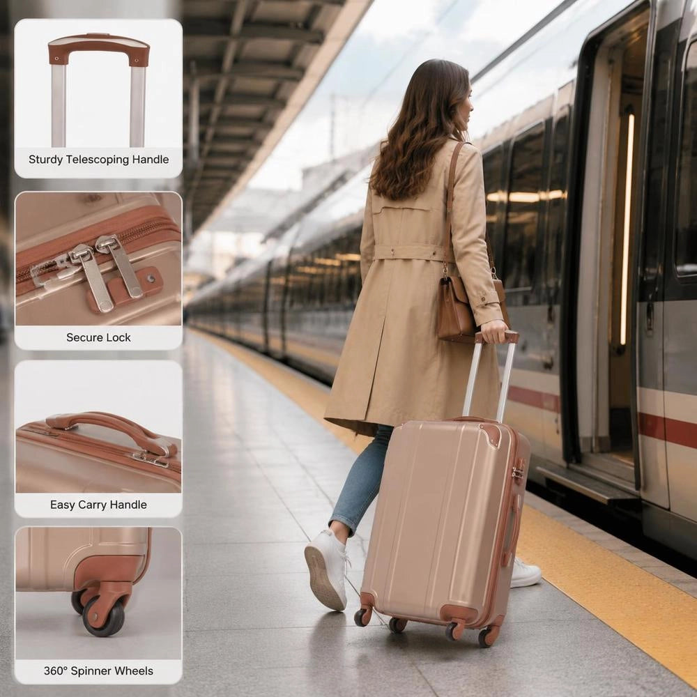 Four-piece Hard-shell Trolley Set Champagne