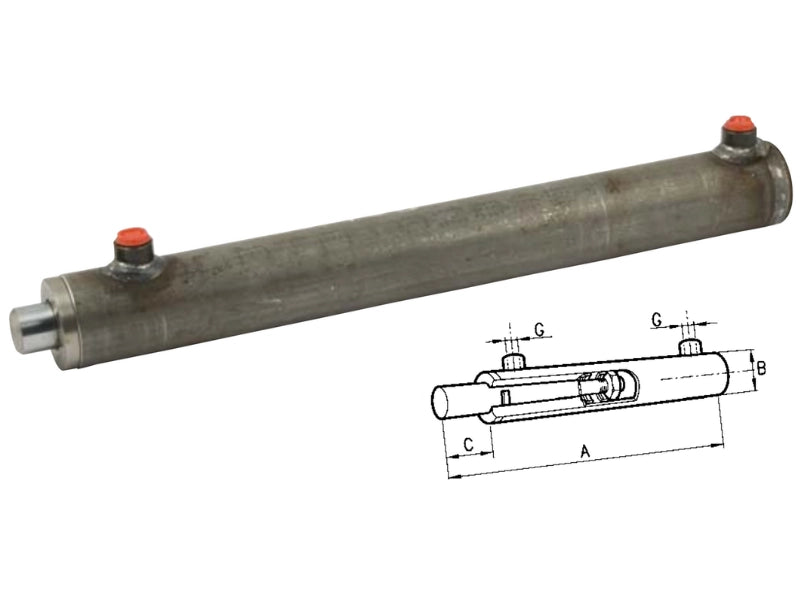 Cilindro doppio effetto Cermag senza supporti attacco alesaggio 40mm - 82837