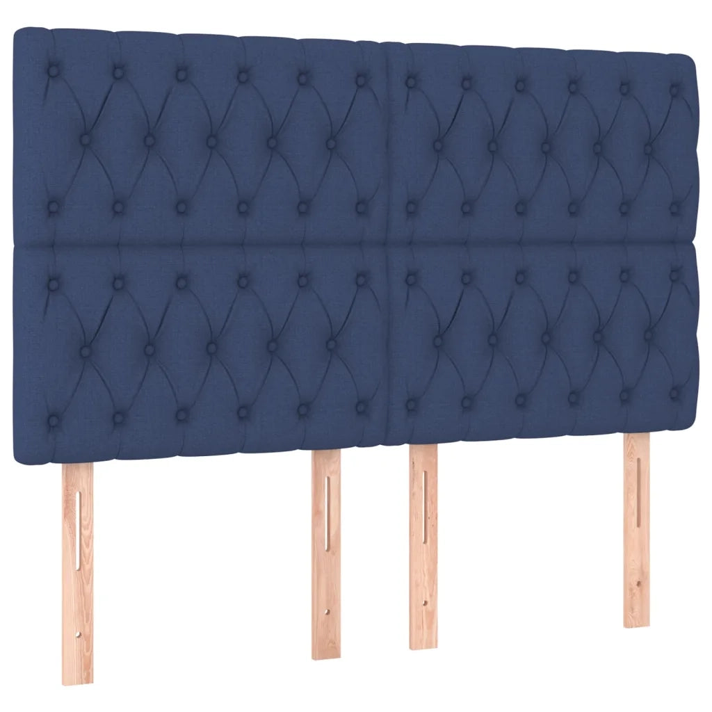 Giroletto a Molle con Materasso Blu 140x190 cm in Tessuto