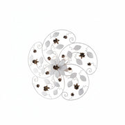 Plafoniera Shabby Chic Bella Metallo Bianco 5 Luci E14