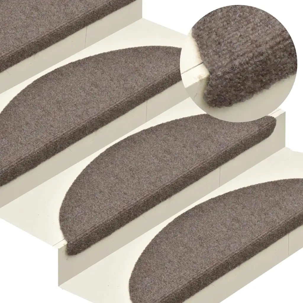 Tappetini per scale autoadesivi 20 pz | Gradini per Scale 56x17x3 cm beige semicircolari