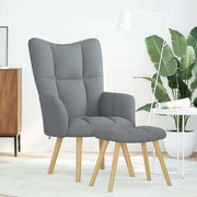 Divano Sedia-Poltrona Relax con Poggiapiedi Grigio Chiaro in Tessuto 894141