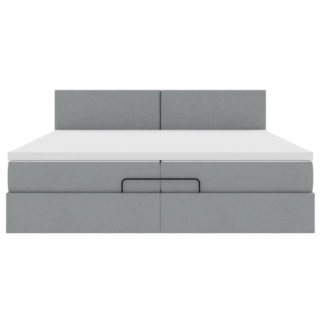 Struttura Letto Pouf con Materasso 200x200 cm in Tessuto 3311401