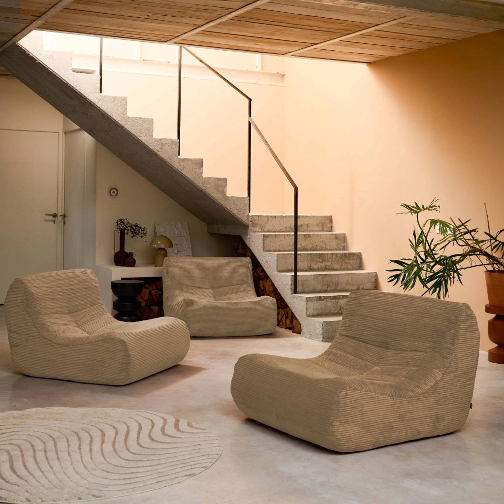 Divano modulare velluto, 3 posti, beige scuro