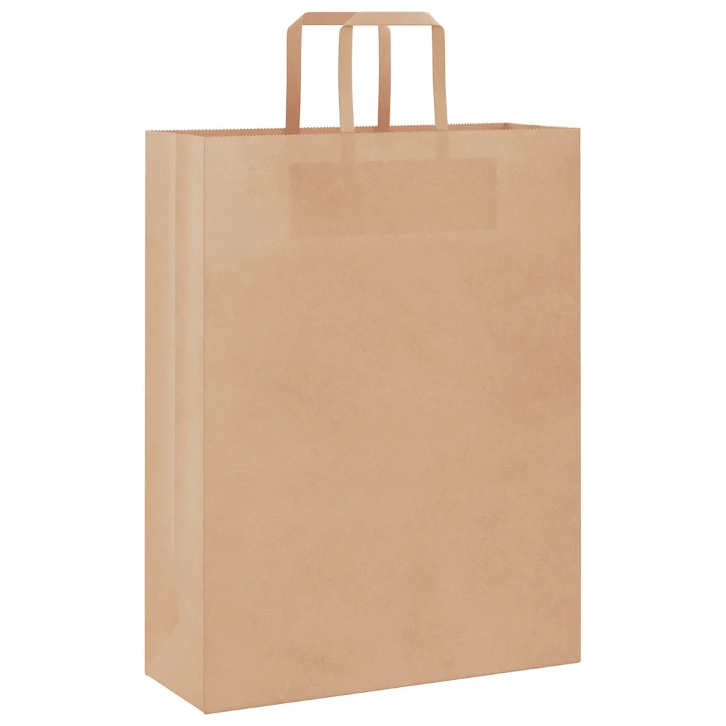 Sacchetti di Carta 50 pz con Manici Marrone 32x12x42 cm 4101802