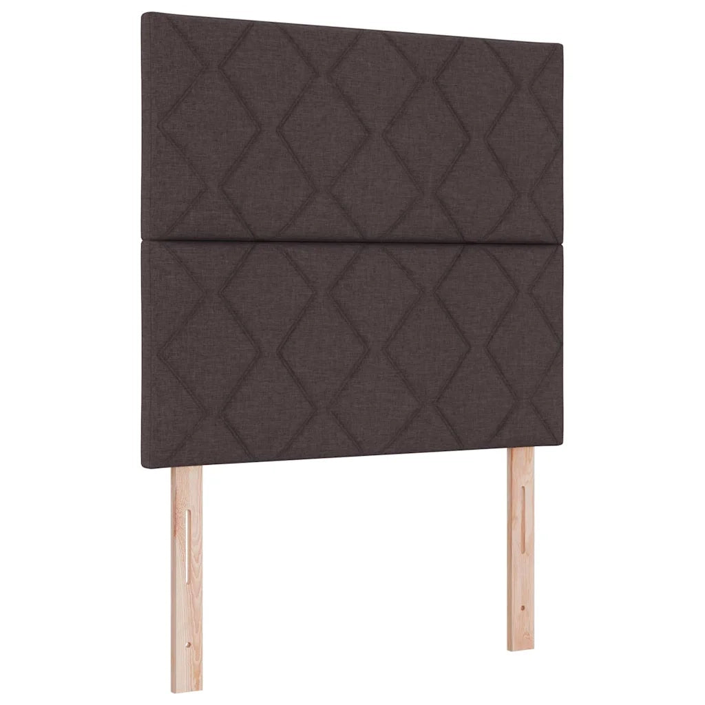 Letto a Sorgente LED Marrone Scuro 90 x 190 cm Tessuto 3343141