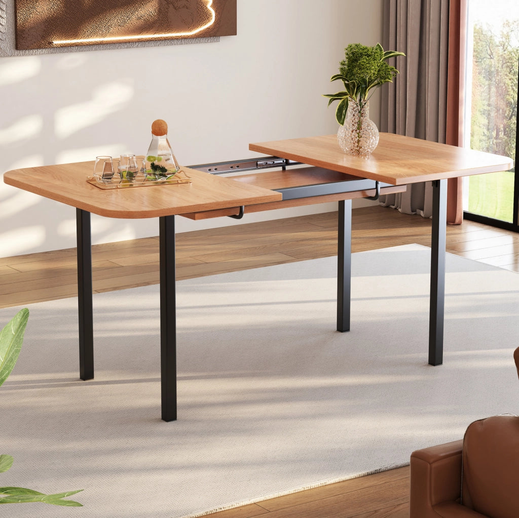 Tavolo da pranzo allungabile 120-160 cm in MDF naturale per 4-6 persone
