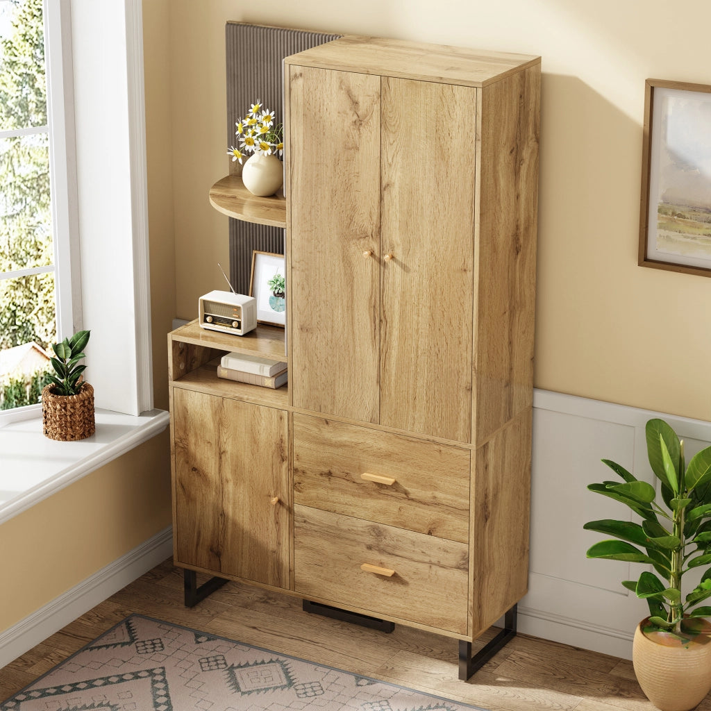 Guardaroba da ingresso con pannelli imbottiti; asta appendiabiti estraibile e 2 cassetti nero naturale 110 × 38 × 186 cm