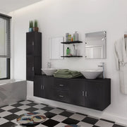 Mobili da Bagno con Lavabo Set 9 pz Nero 272229