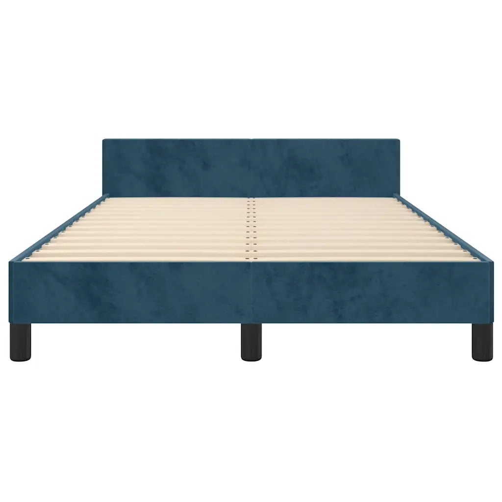 Letto matrimoniale | Letto per adulti | Giroletto senza Materasso Blu Scuro 120x200 cm in Velluto