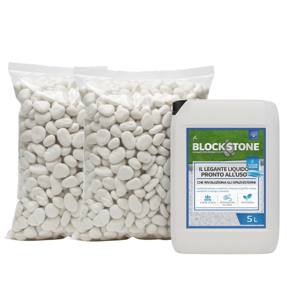 Kit stabilizzazione ciottoli 2 sacchi 25 kg con legante formato 5 l *** misura 25/40, confezione 1