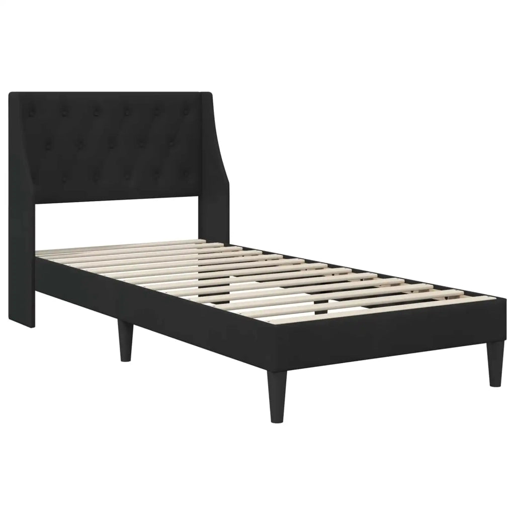 Struttura del letto con testiera Nero 90 x 190 cm Velluto 42027398