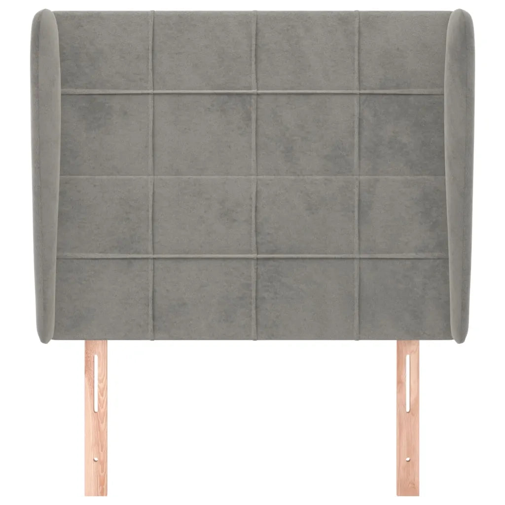 Testiera | Testata ad Orecchio Grigio Chiaro 93x23x118/128 cm in Velluto