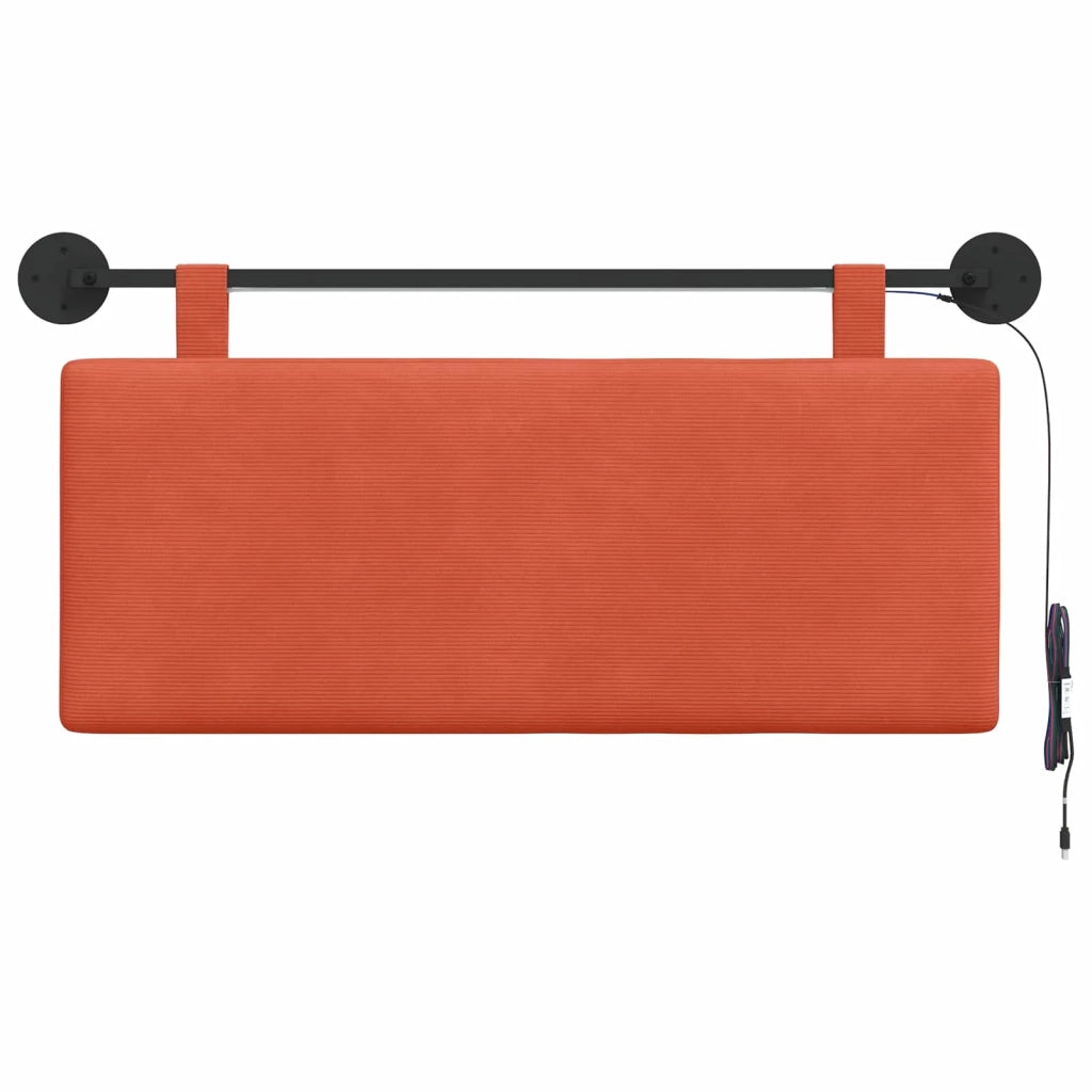 Testiera | Testata sospesa Con luce LED Rosso Arancio Tessuto in Cords